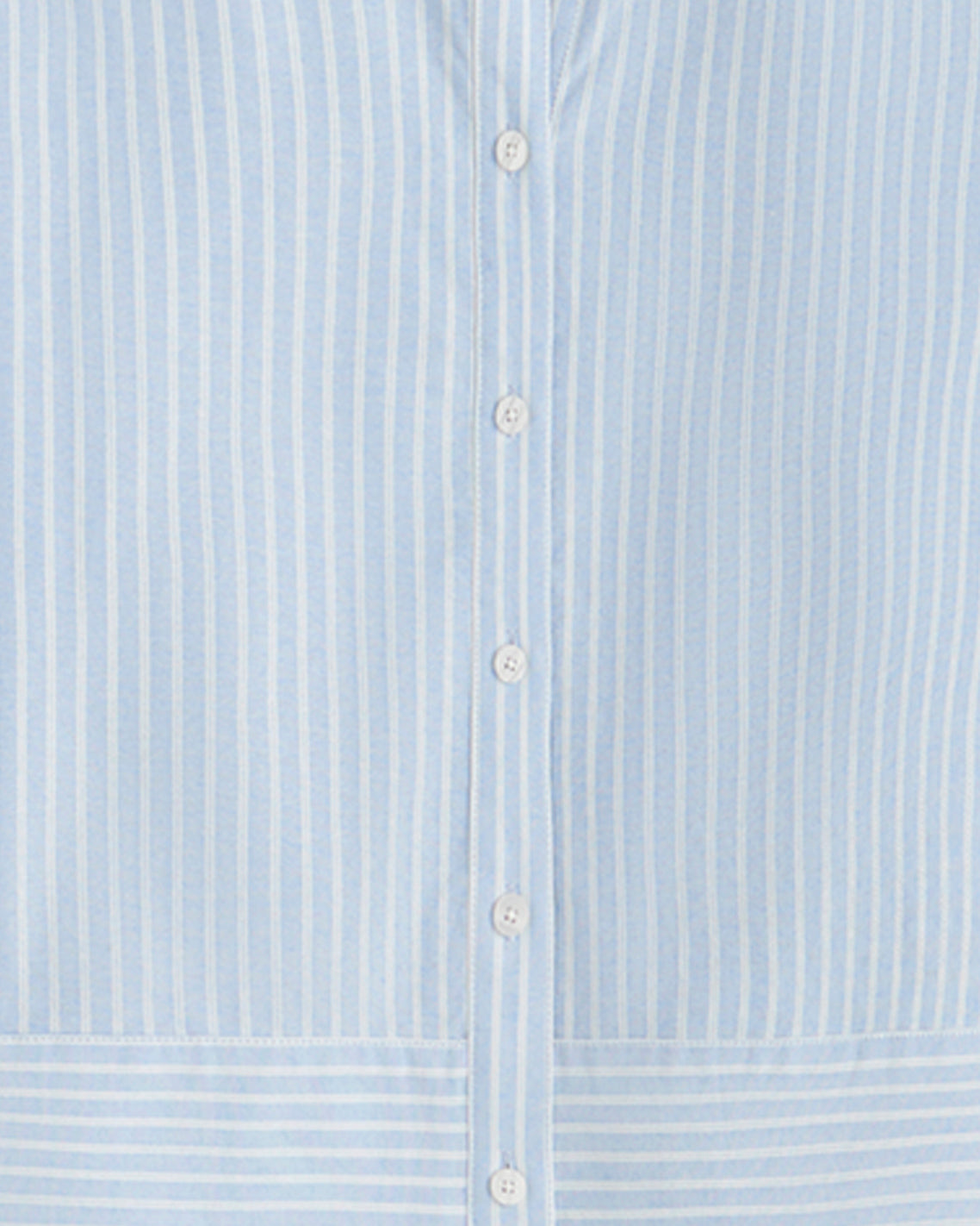 Draper James Oxford Shirting Long Sleeve Cropped Button Down in Oxford Shirting