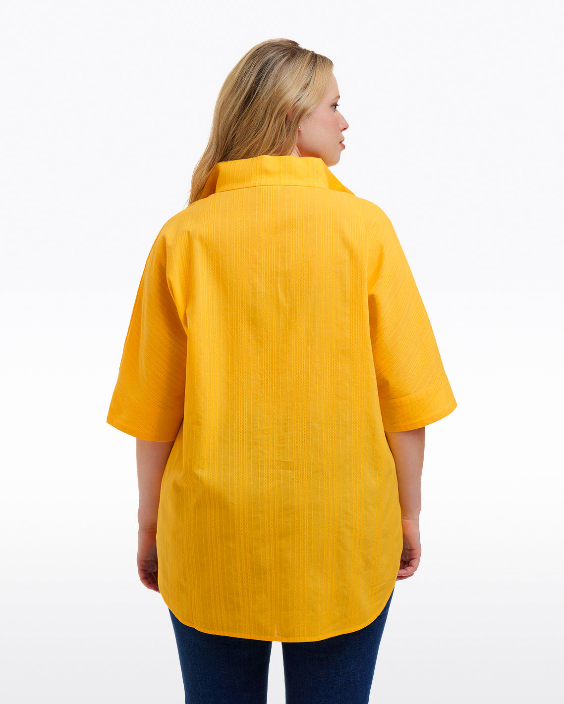 Draper James Yellow Logan Top in Cotton Dobby