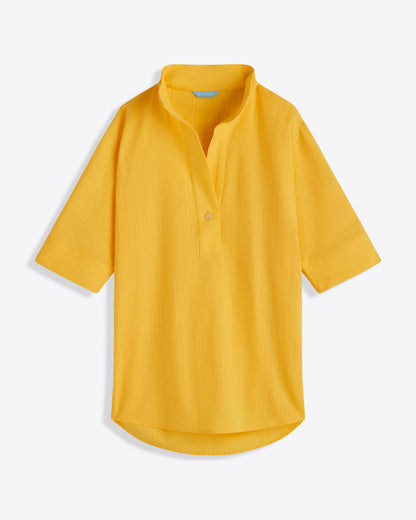 Draper James Yellow Logan Top in Cotton Dobby