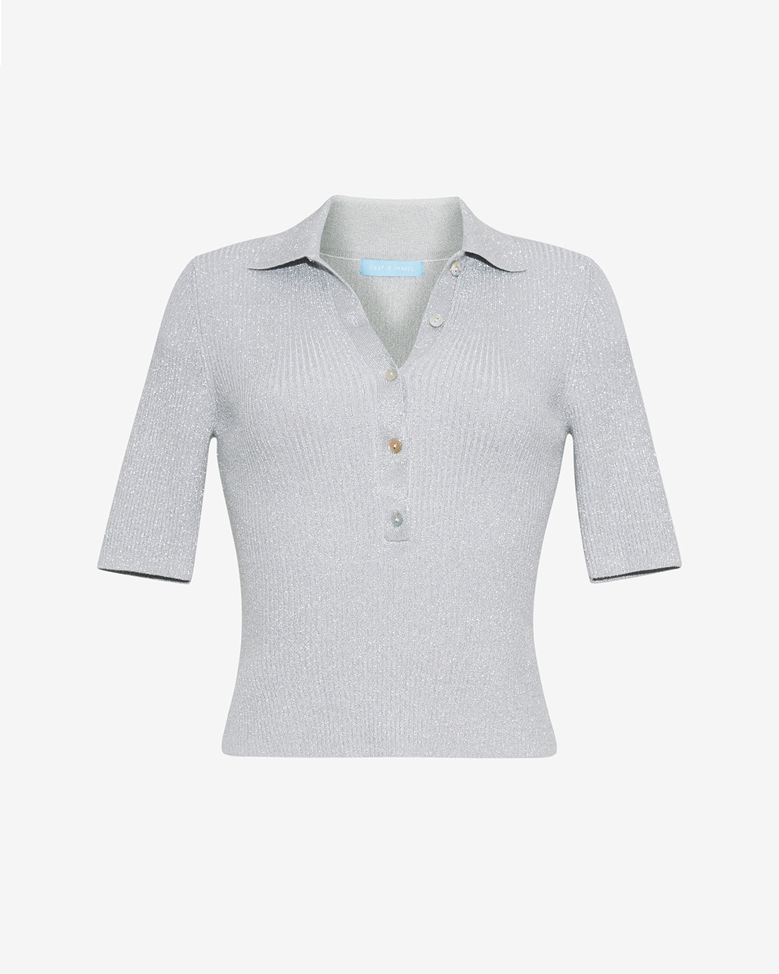Draper James Grey Sweater Polo in Silver