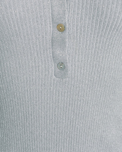 Draper James Grey Sweater Polo in Silver