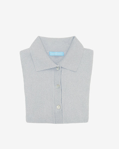 Draper James Grey Sweater Polo in Silver