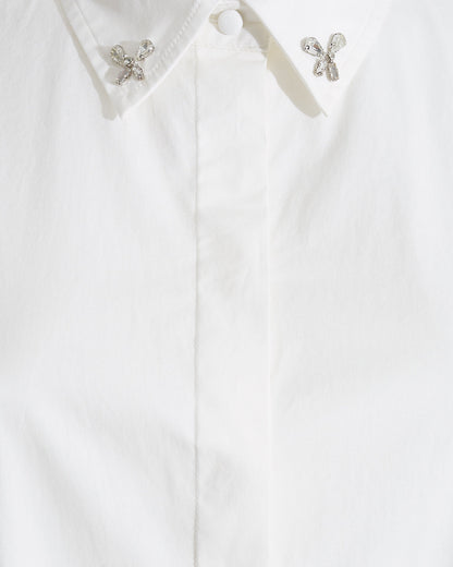 Draper James Magnolia White Button Down Top in White
