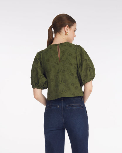 Draper James Embroidered Floral Jess Top in Embroidered Floral