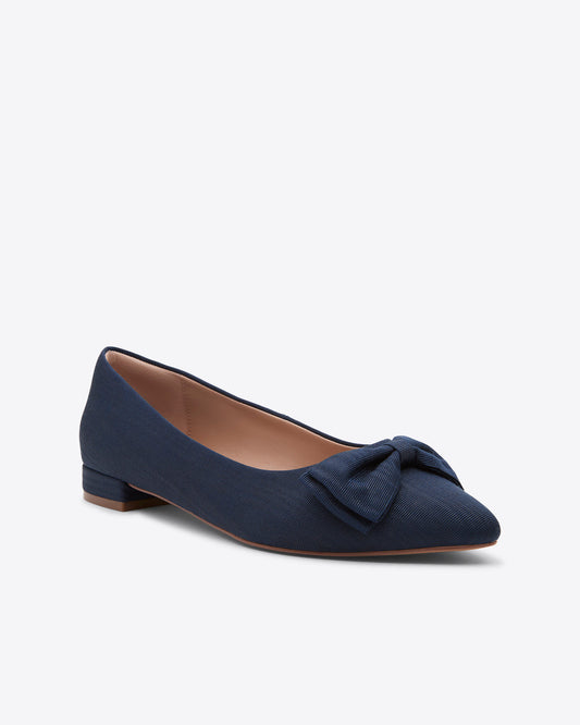 Draper James Nassau Navy Annabelle Bow Flat