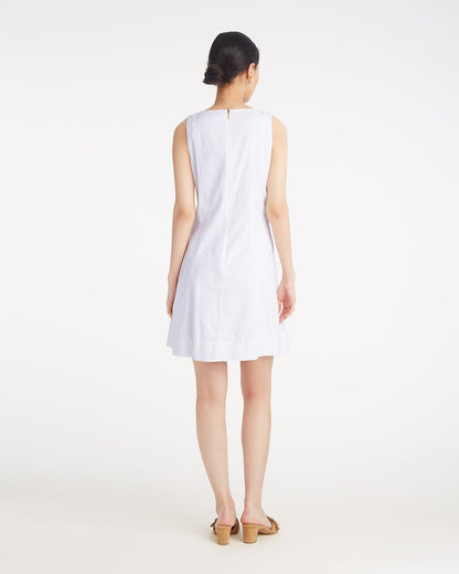 Draper James Magnolia White Primrose Mini Dress with Floral Embroidery