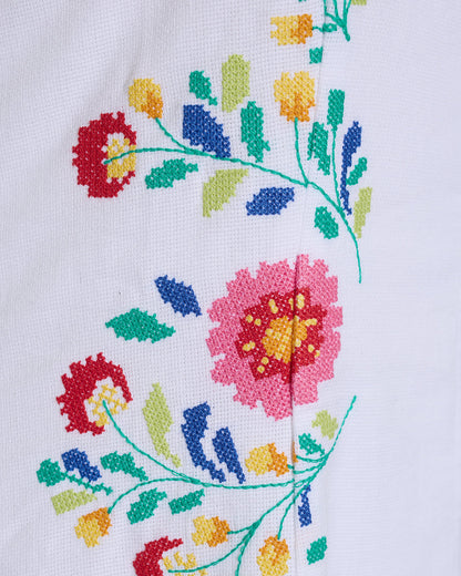 Draper James Magnolia White Primrose Mini Dress with Floral Embroidery