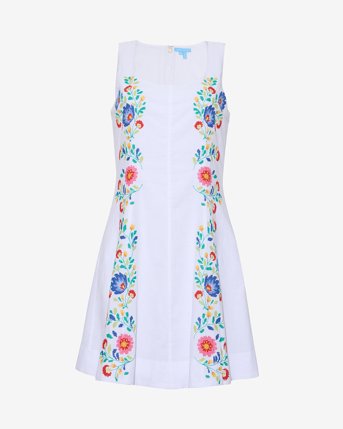 Draper James Magnolia White Primrose Mini Dress with Floral Embroidery