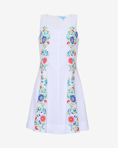 Draper James Magnolia White Primrose Mini Dress with Floral Embroidery