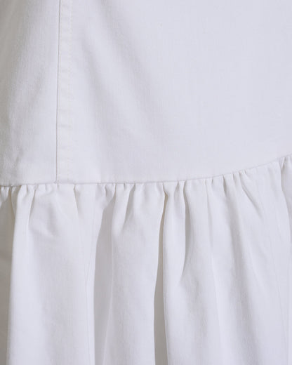 Draper James Magnolia White Colette Tailored Flounce Dress in Denim