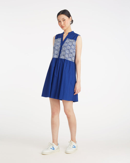 Draper James Daisy Lace Sami Sleeveless Shirtdress in Daisy Lace