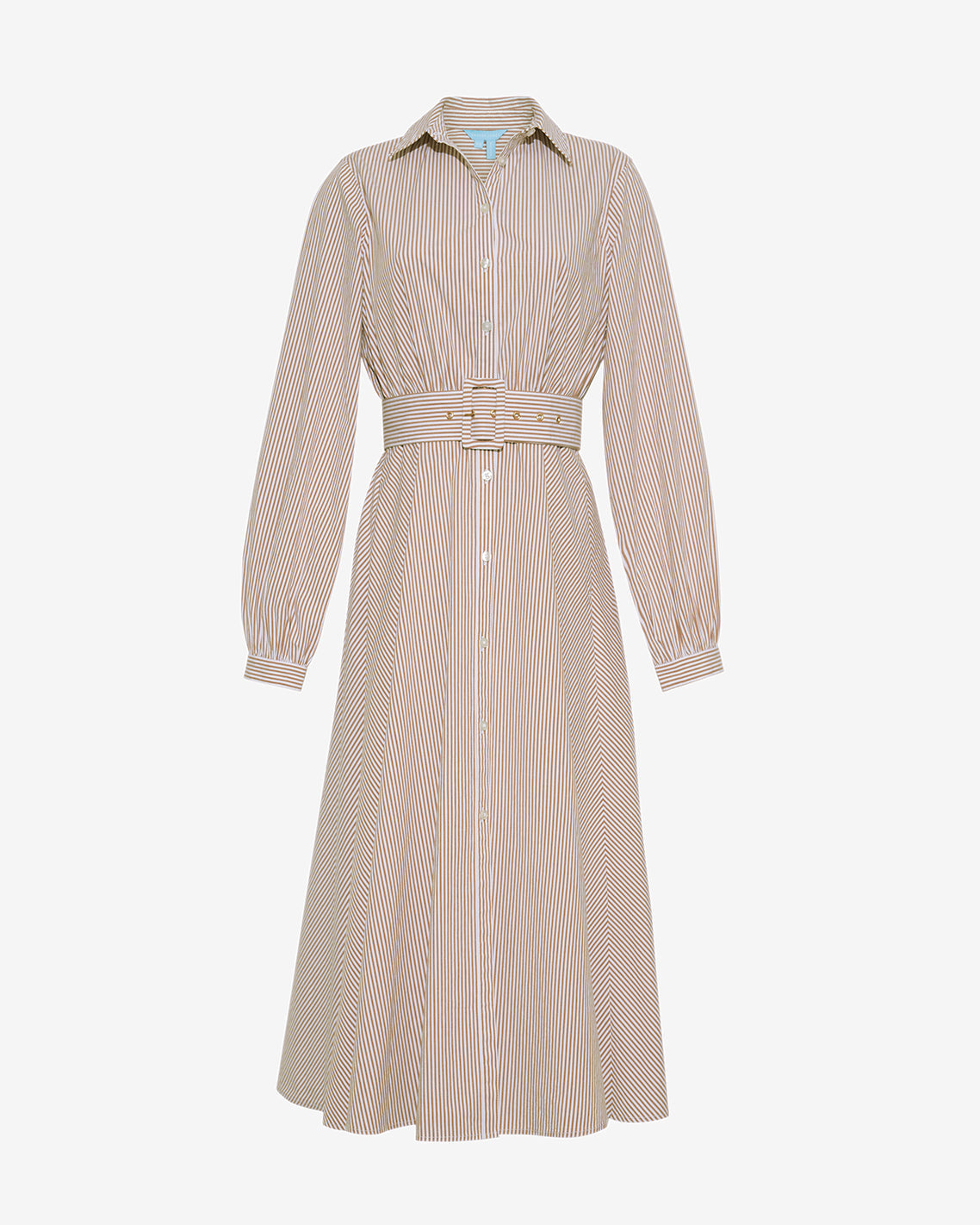 Draper James Rust Eliza Midi Shirtdress in Rust Stripe