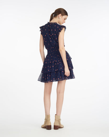 Draper James Ditsy Autumn Flowers Alana Tiered Dress in Ditsy Autumn Flowers