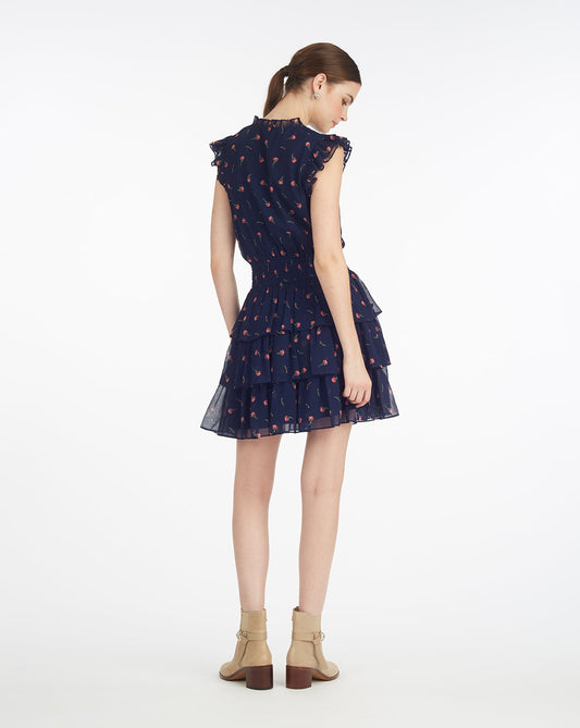 Draper James Ditsy Autumn Flowers Alana Tiered Dress in Ditsy Autumn Flowers