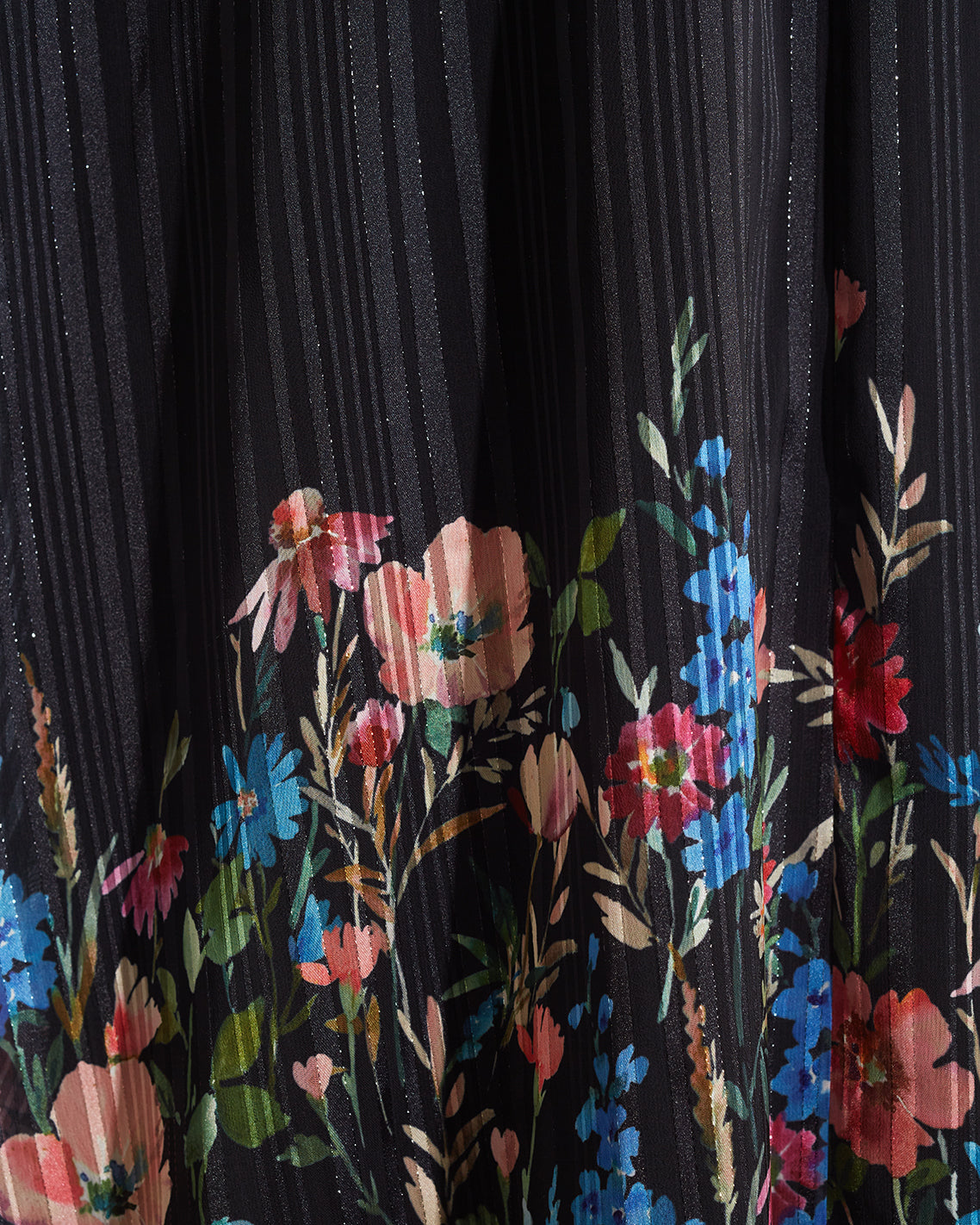 Draper James Black Multi Maisy Midi Dress in Moonlit Blooms