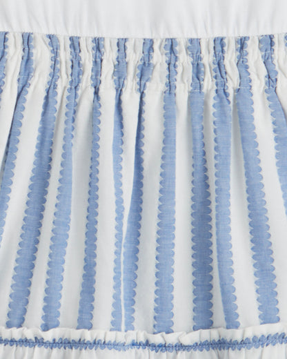 Draper James Wave Stripe Arden Mixed Media Shirtdress in Wave Stripe