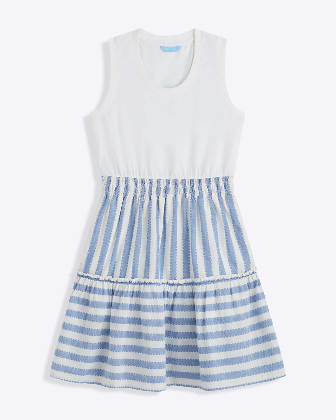 Draper James Wave Stripe Arden Mixed Media Shirtdress in Wave Stripe