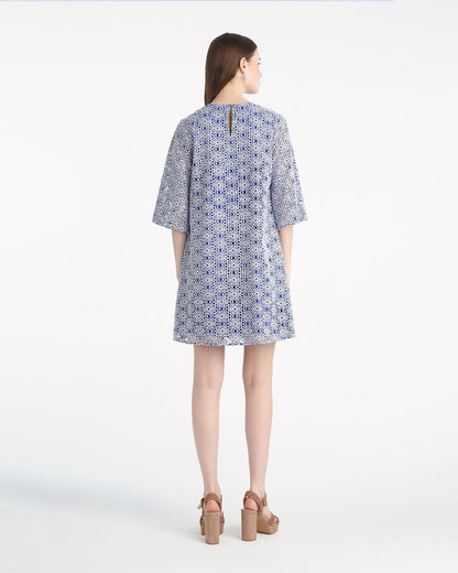 Draper James Daisy Lace Carolyn Bell Sleeve Mini Dress in Daisy Lace