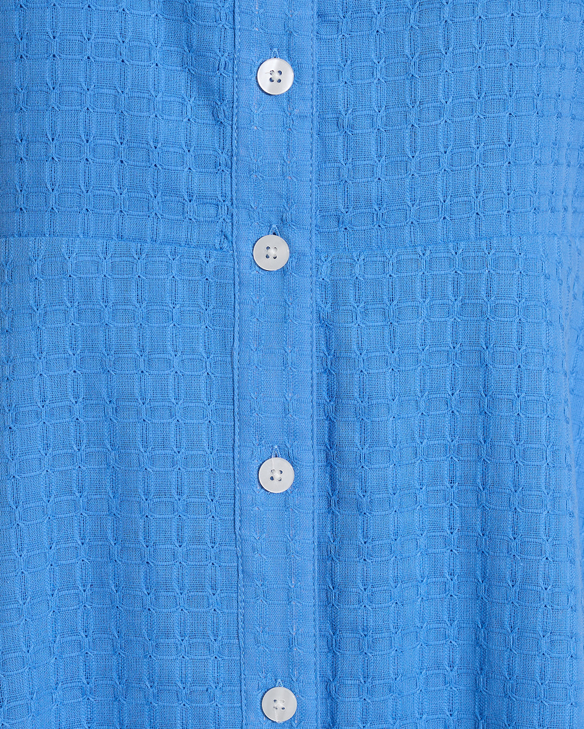 Draper James Light Blue Annika Midi Shirtdress in Textured Cotton