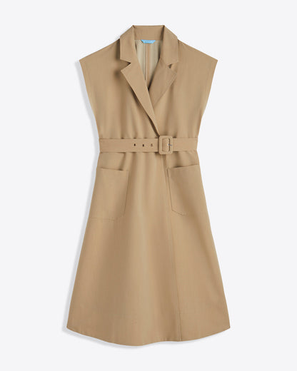 Draper James Brown Tatum Midi Shirtdress in Croissant