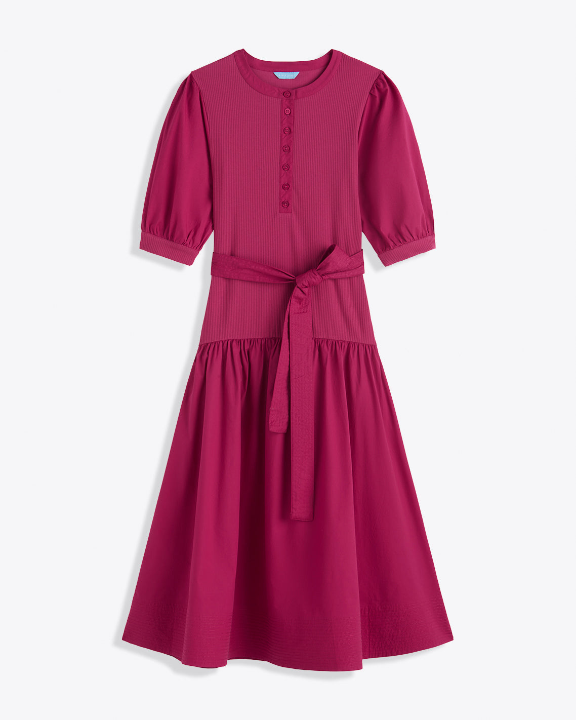 Draper James Raspberry Pink Celeste Mixed Media Dress in Raspberry Pink