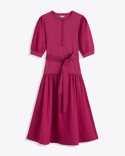 Draper James Raspberry Pink Celeste Mixed Media Dress in Raspberry Pink