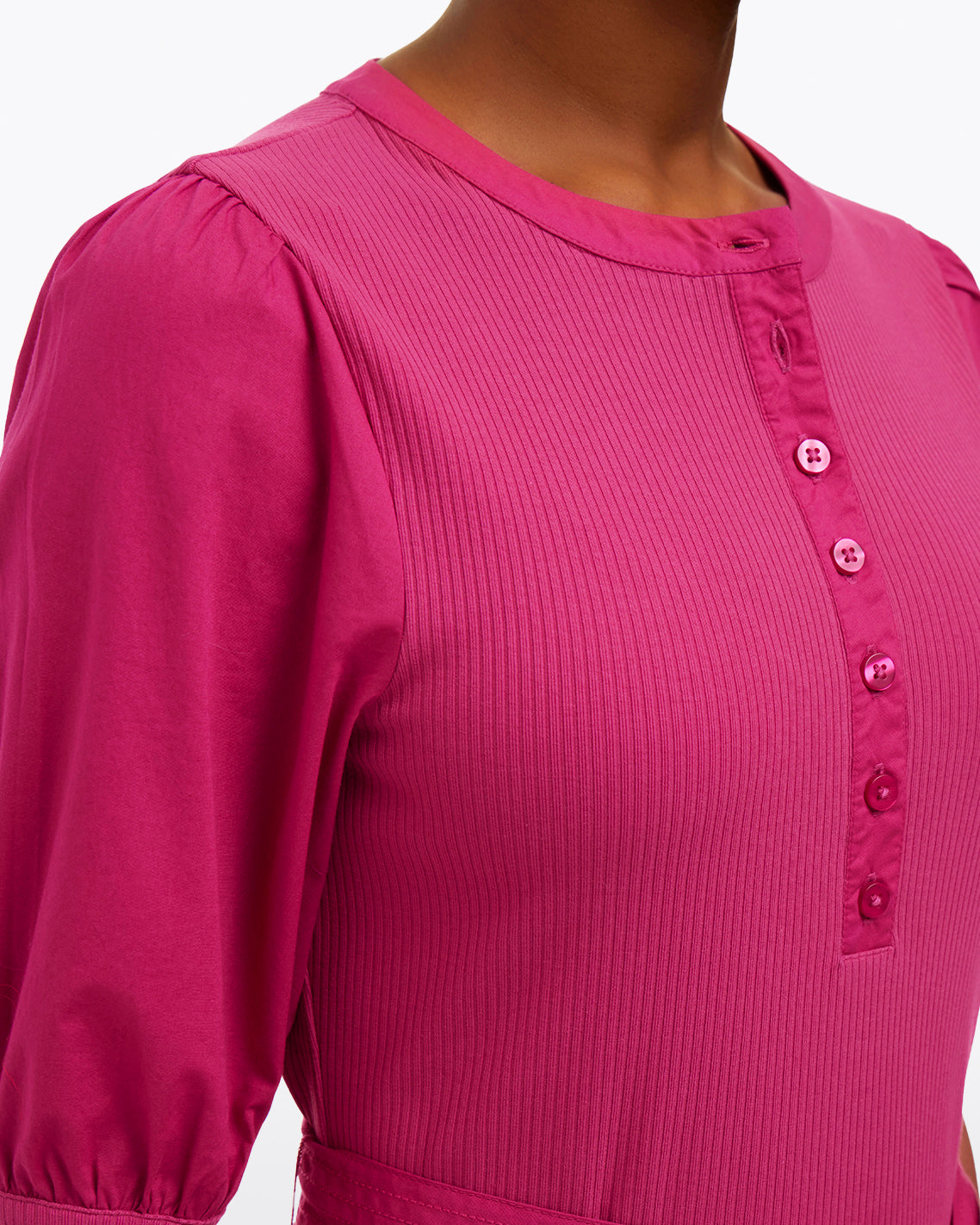 Draper James Raspberry Pink Celeste Mixed Media Dress in Raspberry Pink