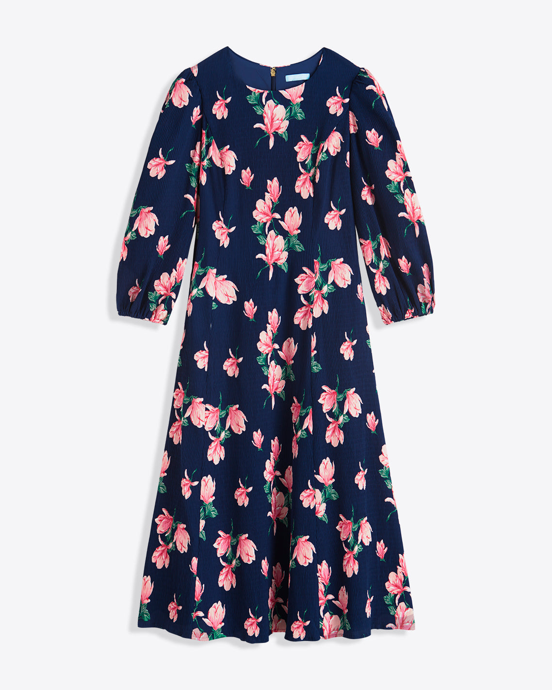 Draper James Magnolia Buds Matilda Crewneck Midi Dress in Magnolia Buds