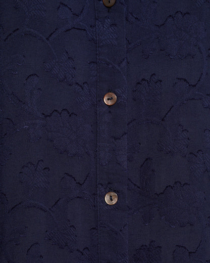 Draper James Nassau Navy Long-Sleeve Button Down Top