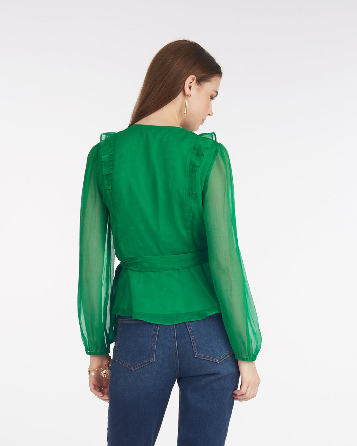 Draper James Green Wrap Top | Women's Blouses & Wrap Tops by Draper James