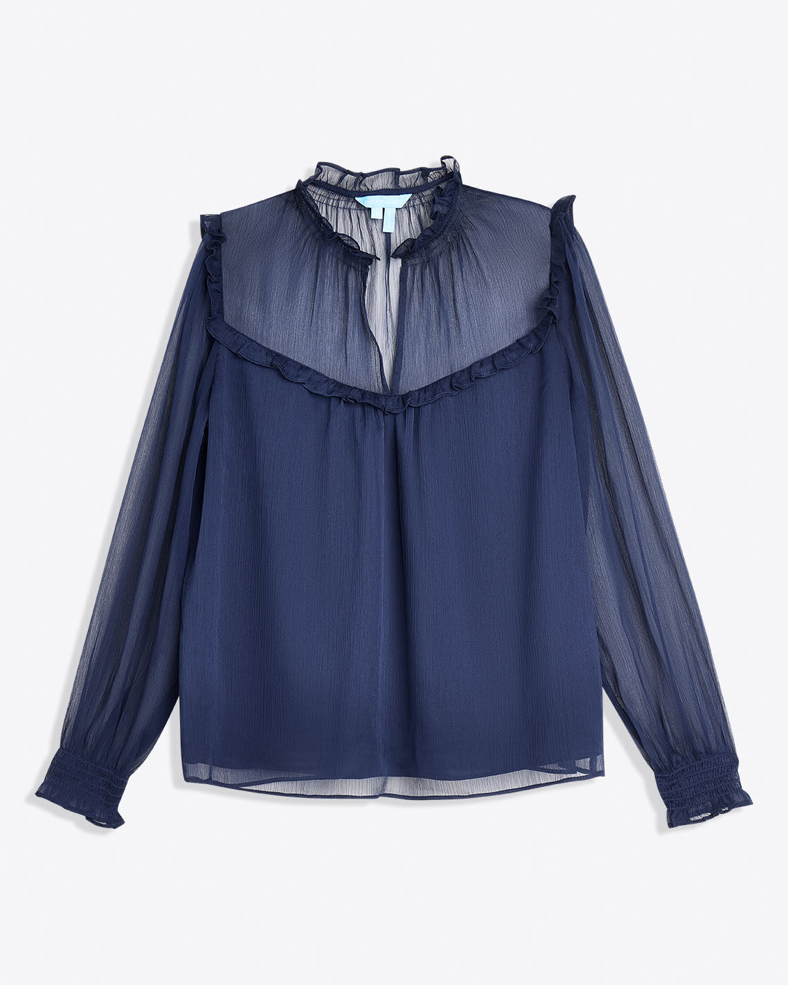 Draper James Nassau Navy Gretchen Long-Sleeve Top