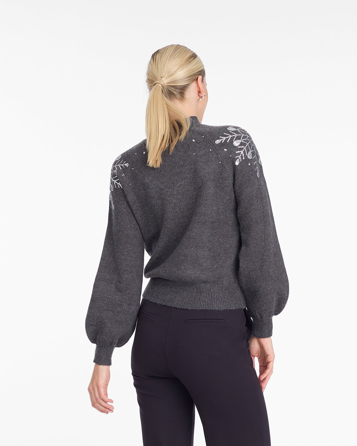 Draper James Grey Snowflake Sweater