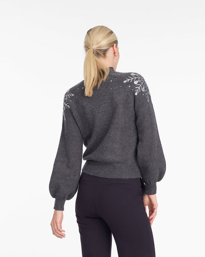 Draper James Grey Snowflake Sweater