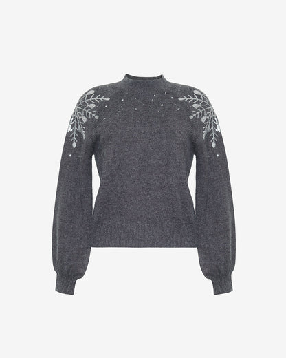 Draper James Grey Snowflake Sweater