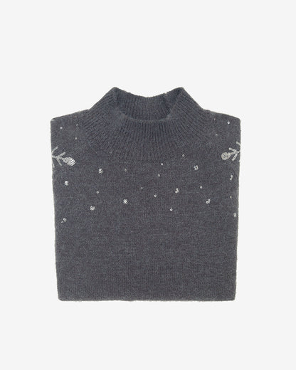 Draper James Grey Snowflake Sweater