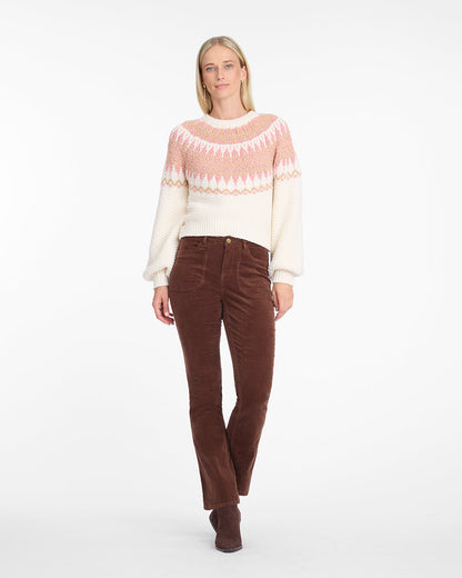 Draper James Magnolia White Multi Fairisle Sweater in Magnolia White Multi