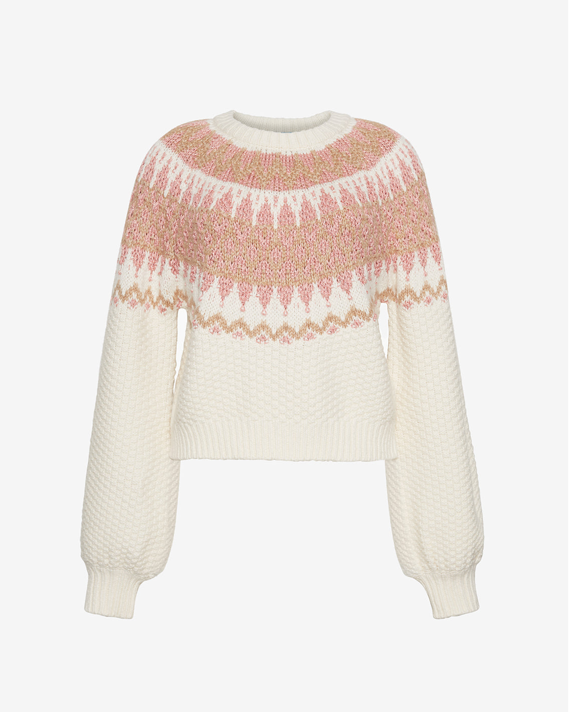 Draper James Magnolia White Multi Fairisle Sweater in Magnolia White Multi
