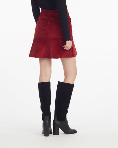 Draper James Red Button Front Corduroy Skirt