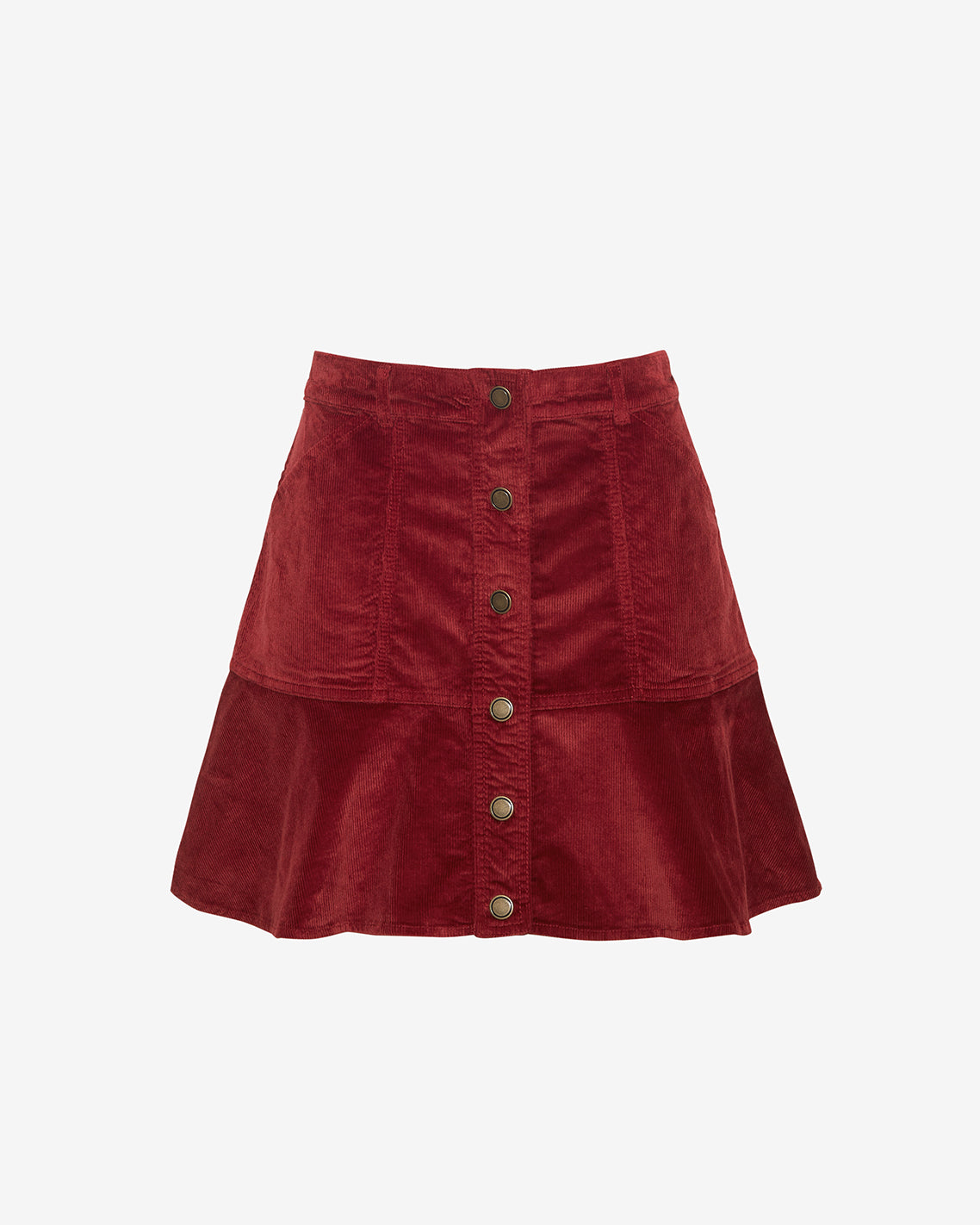 Draper James Red Button Front Corduroy Skirt