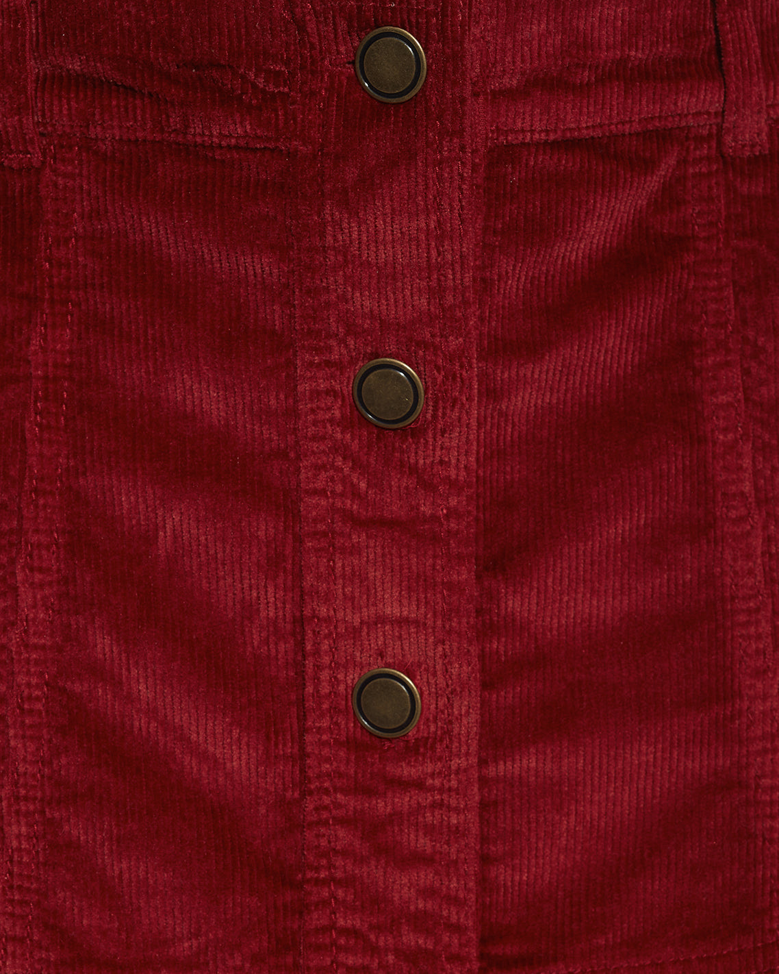 Draper James Red Button Front Corduroy Skirt