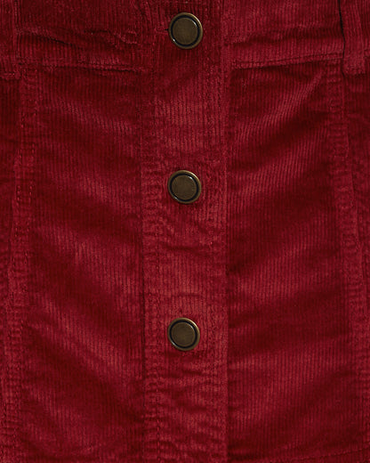Draper James Red Button Front Corduroy Skirt