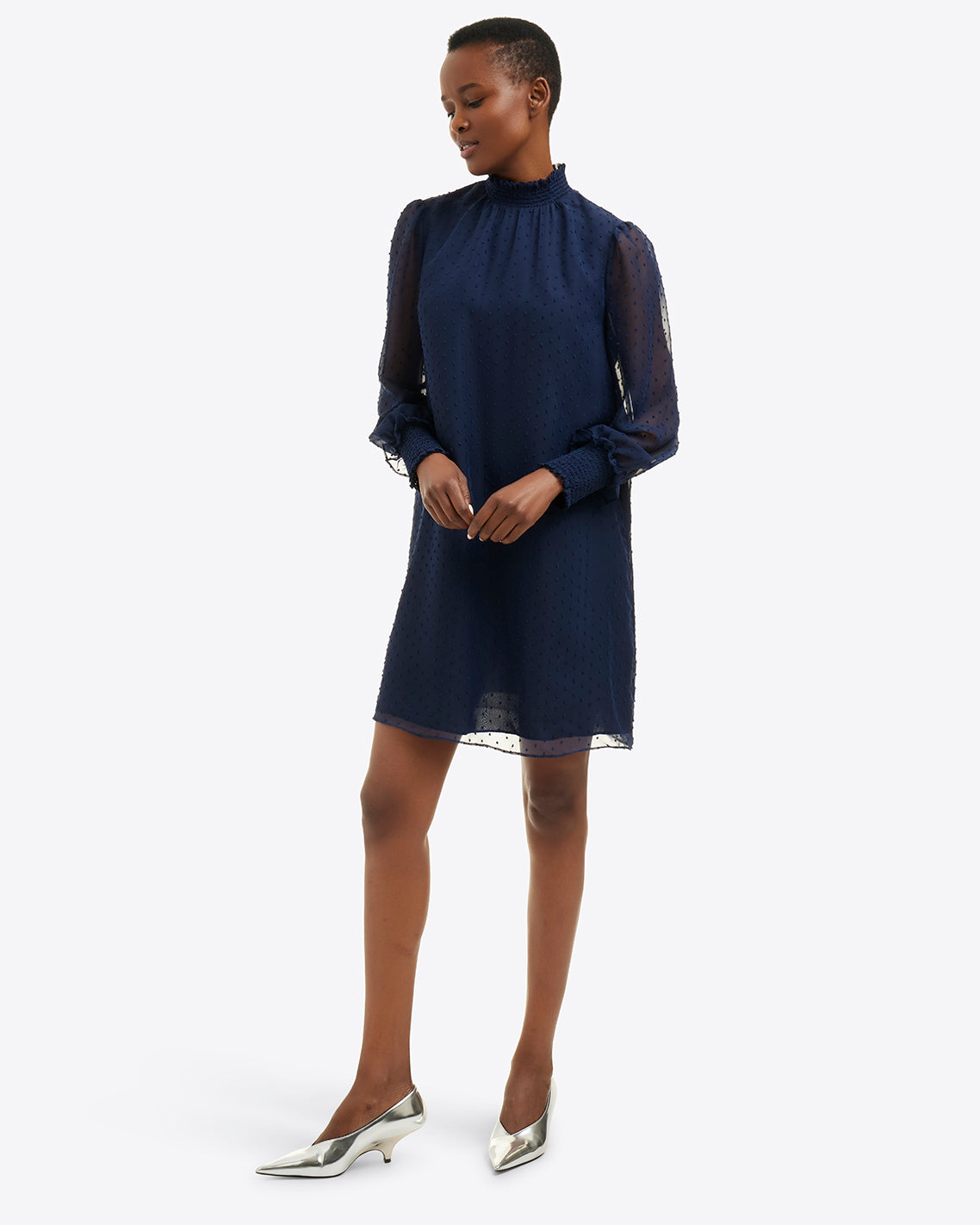 Draper James Nassau Navy Lindsay Long Sleeve Mini Dress
