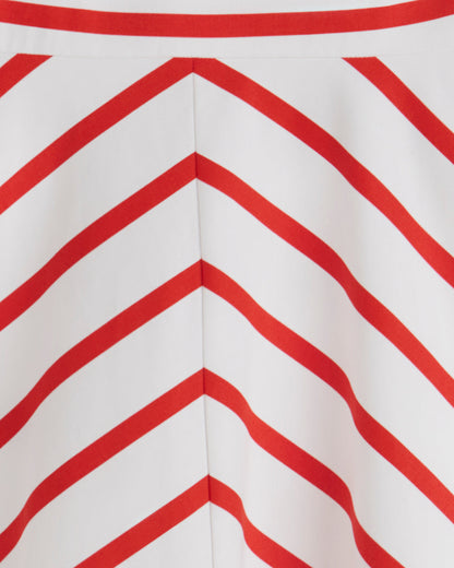 Draper James Wentworth Stripe Zoe Love Circle Dress in Red Wentworth Stripe