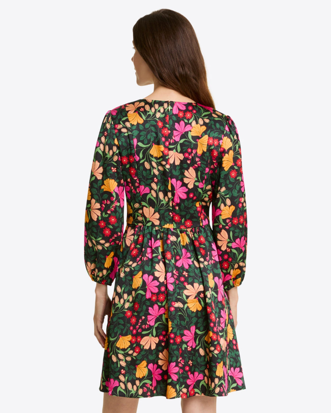 Draper James Black Multi Connie Long-Sleeve Dress – Alternate Print