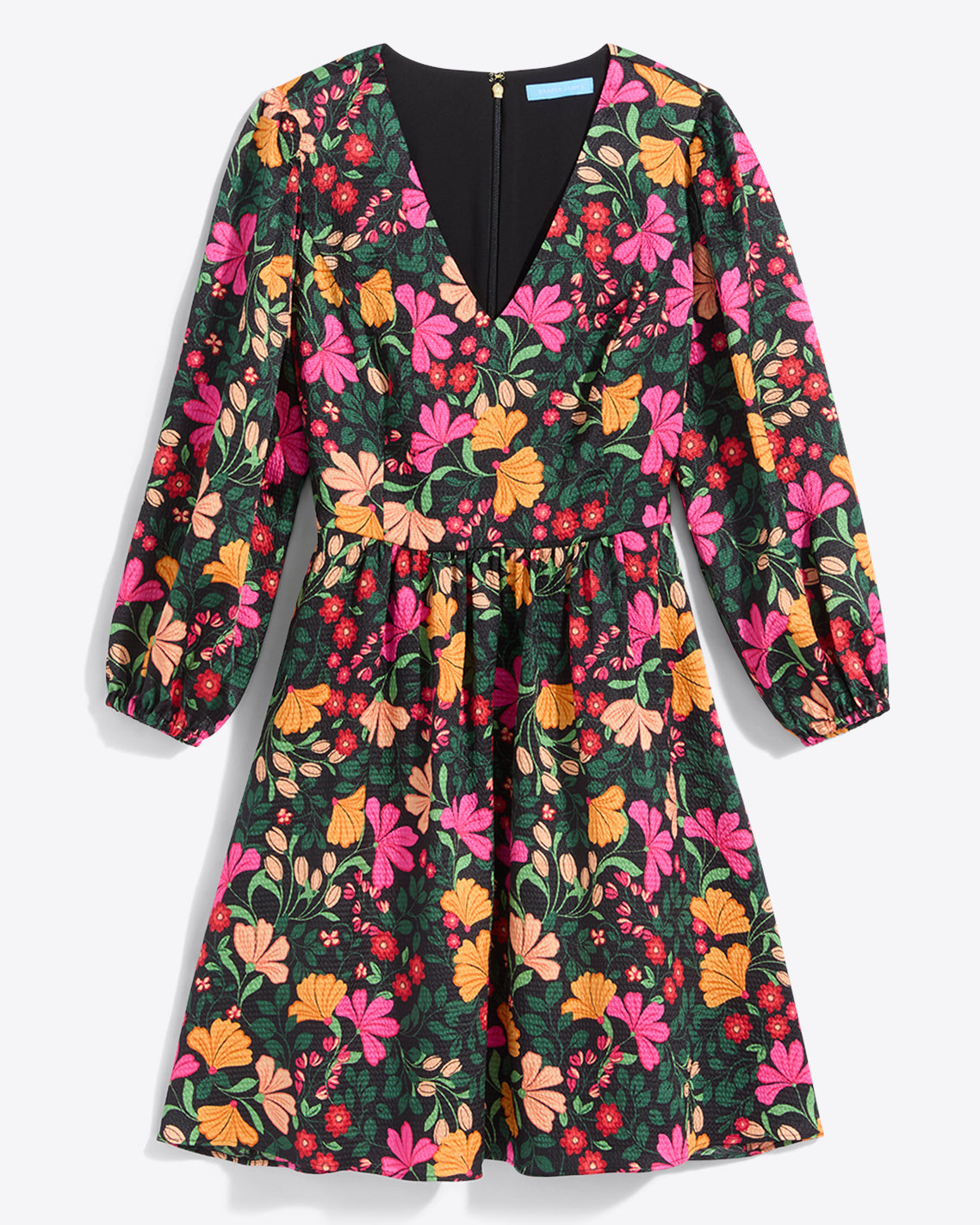 Draper James Black Multi Connie Long-Sleeve Dress – Alternate Print