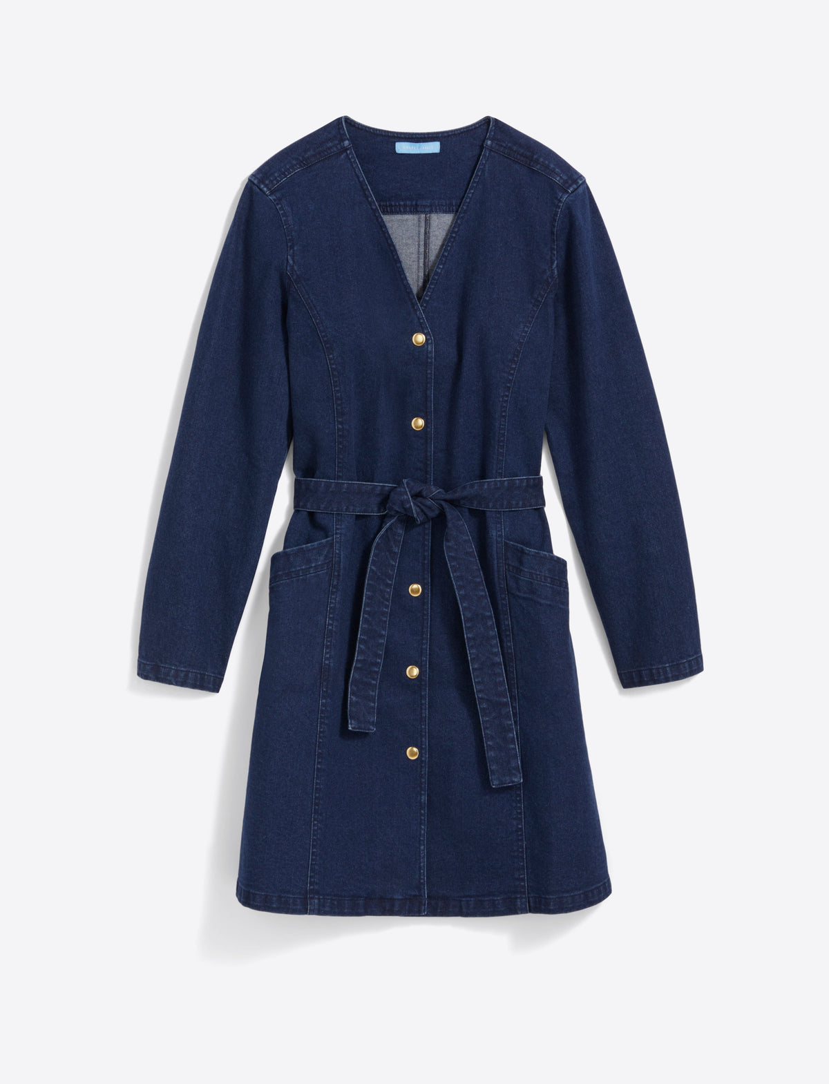 Draper James Dark Wash Colbie Snap Front Dress in Denim