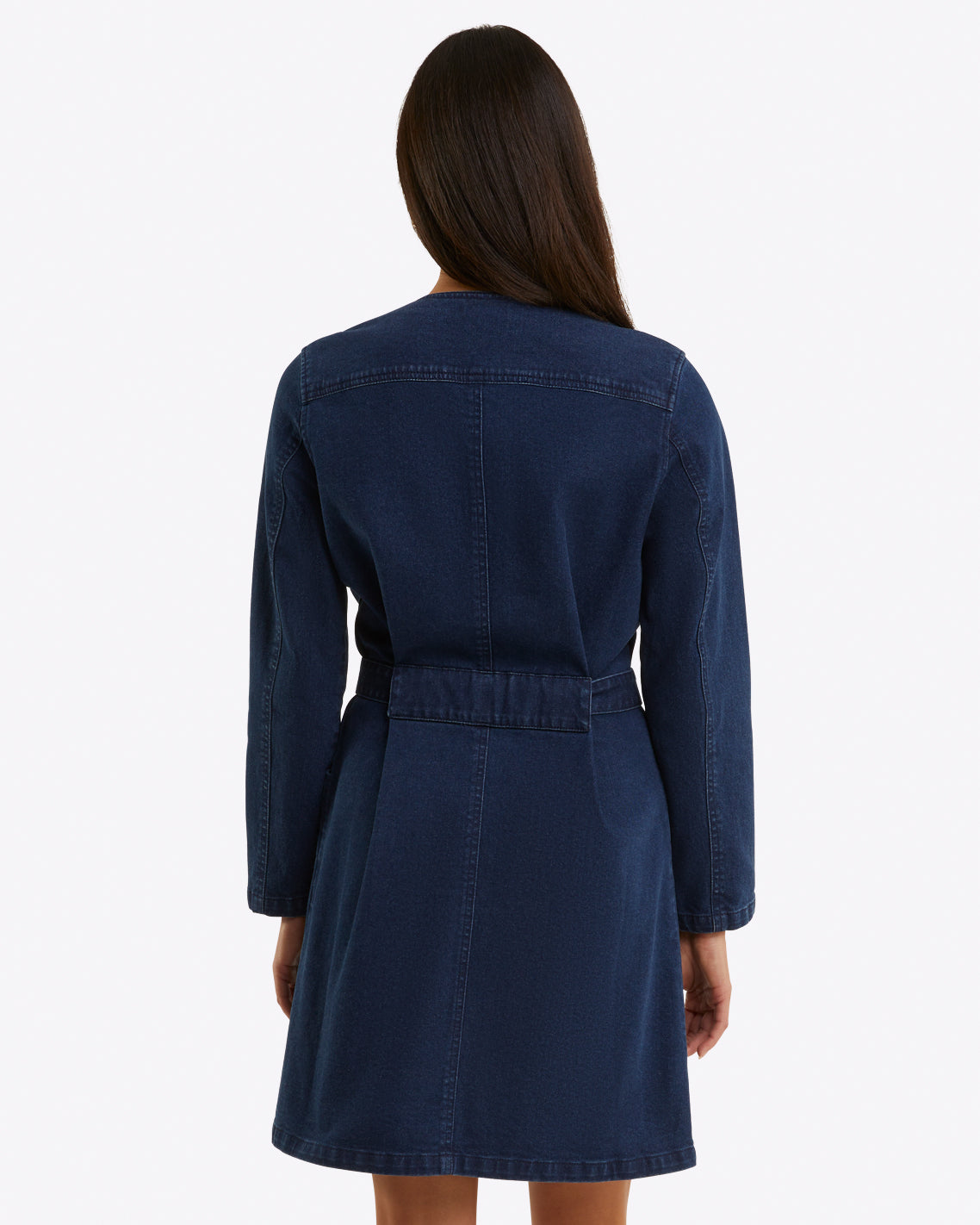 Draper James Dark Wash Colbie Snap Front Dress in Denim