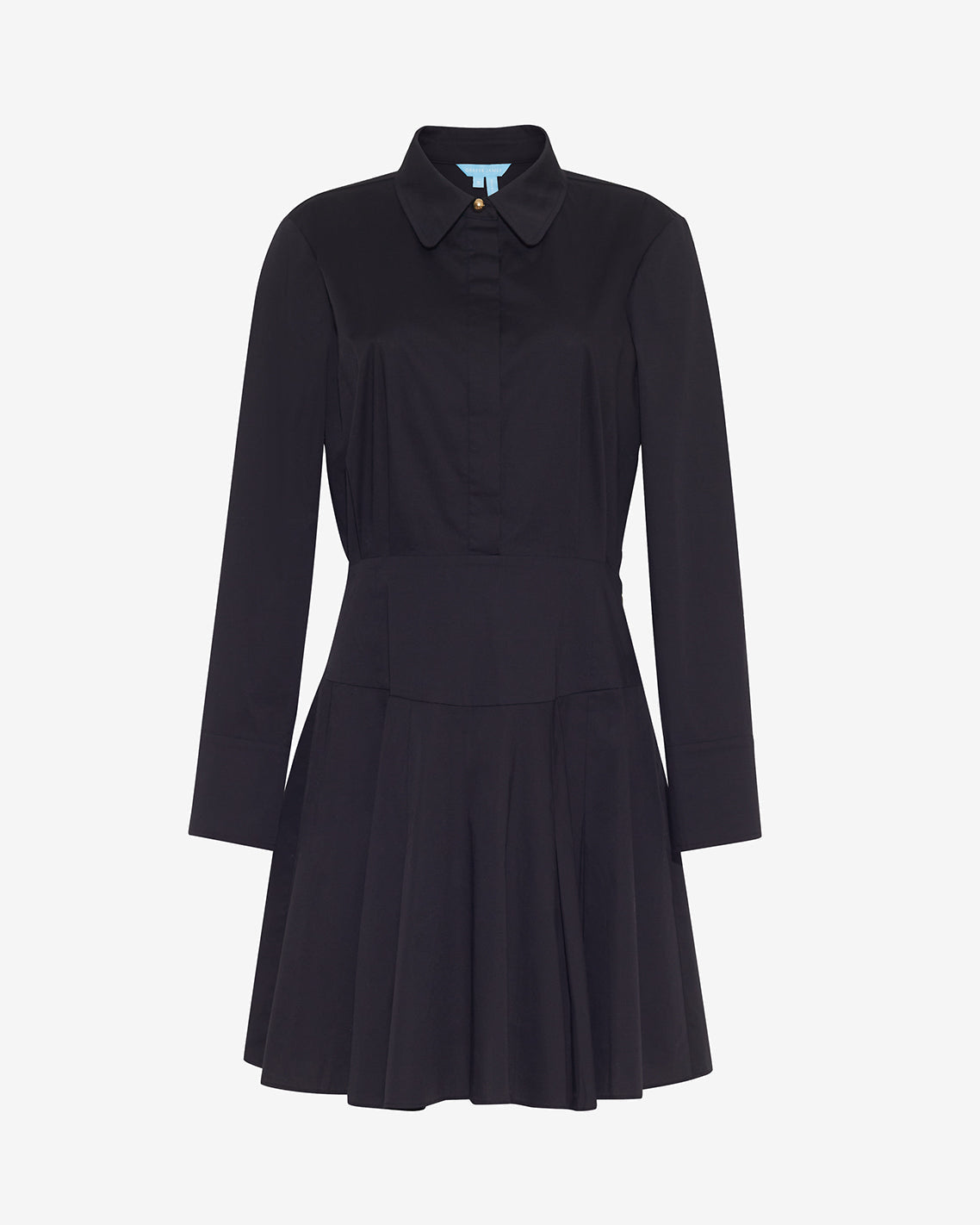 Draper James Belle Meade Black Mia Mini Dress in Stretch Cotton Poplin