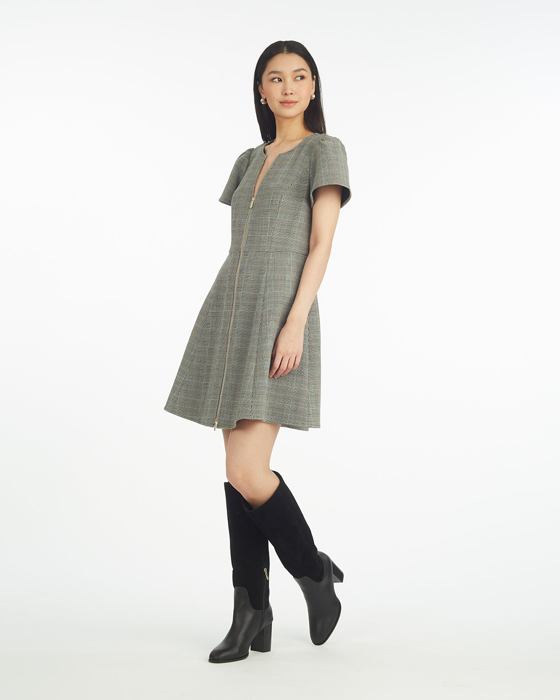Draper James Glen Plaid Mae Love Circle Dress