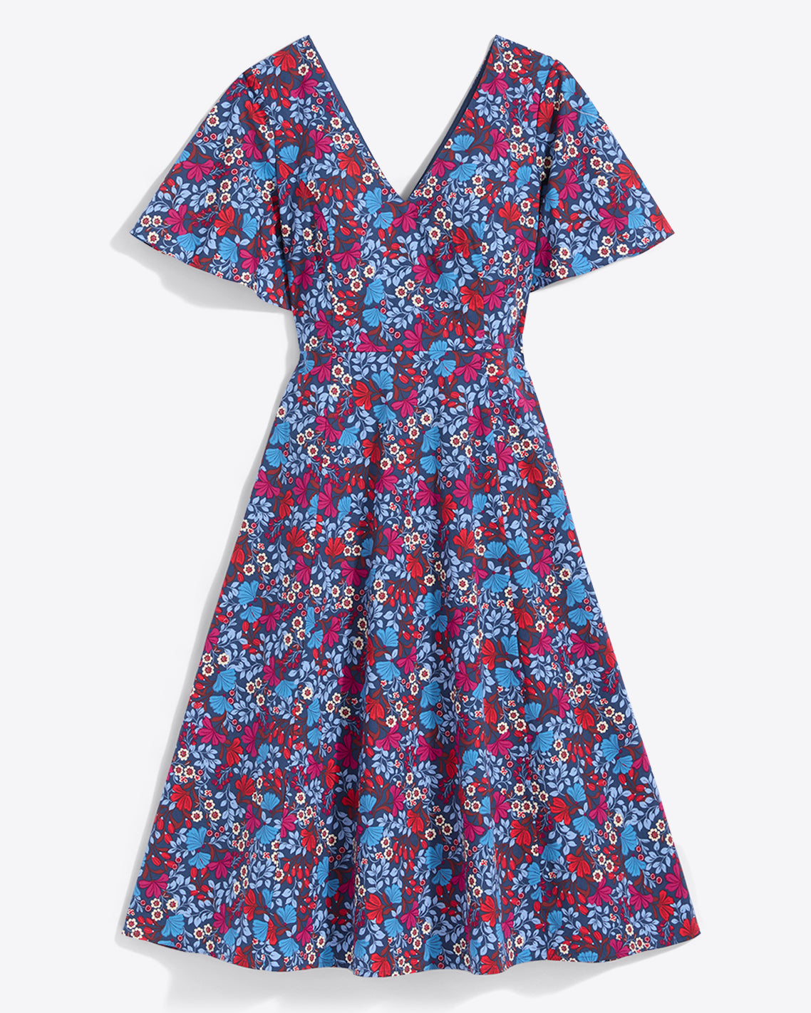 Draper James Coneflowers Vivienne Love Circle Midi Dress in Stretch Poplin